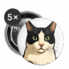 Cat - Buttons small 1'' (5-pack) - Image 2