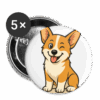 Corgi - Buttons small 1'' (5-pack)