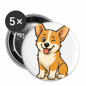 Corgi - Buttons small 1'' (5-pack)
